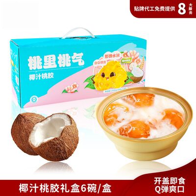comprare Scatola regalo portatile acqua di cocco gomma di pesca neve funghi dessert fabbricazione online