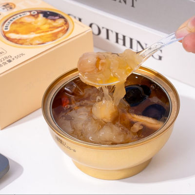 Buon prezzo Ginseng fresco stufato con funghi bianchi pieni di colloidi Migliora il sonno Rafforza il tuo corpo Supplementi nutrizionali per gli anziani in linea