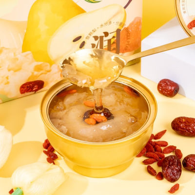 Buon prezzo Nido d'uccello istantaneo Tremella zuppa di pere Collagene pronto da mangiare Dessert naturale a basso contenuto di zucchero Nessun conservante in linea
